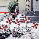 Hausse 10 Pack Reflective Pinwheels, Extra Sparkly Wind Sculptures for Garden Christmas Holiday Winter Decor, Bird Devices Deterrent to Scare Birds Away from Yard Patio Farm, Red & Silver by CozyNest Decor