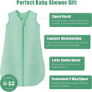 SWEET DOLPHIN Baby Sleep Sack 6-12 Months - 100% Cotton 2-Way Zipper TOG 0.5 Infant Wearable Blanket, Newborn Essentials Toddler 3 Pack Sleeping Sacks - Green by TinyTreasures Baby Boutique