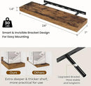 24 inch Floating Shelves Long Floating Shelves for Wall Large Wall Mounted Shelves with Invisible Brackets, Brown Shelves for Bathroom, Living Room, Kitchen, Office, 24x6.7 inch deep Set of 2 by CozyNest Decor