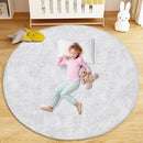 4FT Round Rug for Bedroom: Fluffy Shag Soft Washable Rugs Circle Small Fuzzy Plush Indoor Carpet for Living Room Nursery Playroom Dorm Kids Girls Boys Room (White, 4'x4') by TinyTreasures Baby Boutique