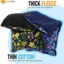 SunnyBay Small Microwave Heating Pad, Microwavable Versatile Cold/Heated Neck and Shoulder Wrap for Back Pain and More, Moist Heat Cotton-Fleece Pad, 6x11 Inches, Lilac and Green Flowers, Pack of 2 by CozyNest Decor