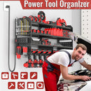 Large Power Tool Organizer Wall Mount with Charging Station, 4 Layer Heavy Duty Metal Cordless Tool Organizer, Tool Storage Rack with 8 Cordless Drill Holder Screwdriver Hammer(Black) by GreenHaven Gardens