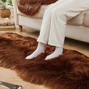 AMTOVO Faux Sheepskin Rug, Coffee Ultra Soft Fluffy Shag Area Rug, 2 x 6 ft Faux Fur Rug for Bedroom Sofa Throw Cushion Room Decor, Sheepskin by CozyNest Decor