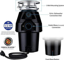 Waste Maid 10-US-WM-258-3B Garbage Disposal Anti-Jam Stainless Steel Food Waste Grinding System, 1/2 HP Mid Duty, Black by CozyNest Decor