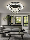 Flashing God Dia 32" Modern Crystal Chandelier Crystal Black Ceiling Light Fixtures LED Flush Mount Ceiling Light for Living Room Bedrooms Dining Room Dimmable 2700k- 6000k by CozyNest Decor