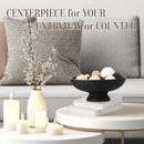 Large Resin Pedestal Decorative Bowl - Modern Fruit Bowl for Kitchen Counter - Handicraft Bowls for Home Decor - Key Bowl for Entry Table,Matte Black by CozyNest Decor