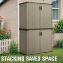 Greesum Outdoor Horizontal Storage Sheds 27 Cu.ft Resin Large Storaged Box Weather Resistance, Without Shelf, Easy to Assemble, Prefect for Garden, Patios, Backyards, Beige by GreenHaven Gardens