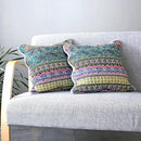 NEWLAKE Striped Jacquard Style Cotton Throw Pillow Covers (2 Pieces, 18X18 Inch) by CozyNest Decor