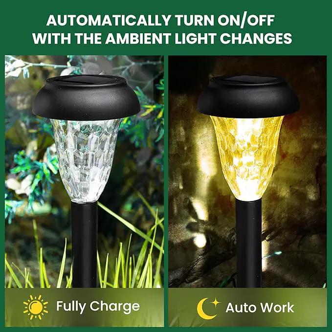 GIGALUMI 16 Pack Solar Lights Outdoor Waterproof, Warm White Pathway Light Solar Powered, Landscape Lighting, Garden Lights for Decor, Patio, Garden, Yard, Pathways, Walkways, photo 4 of 8