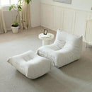 Luxury Ottomans, Modern Square Foot Rest for Sofa Couch Chair, Lazy Floor Seating, Fireside Bean Bag Chair, Tatami Sofa Lounger for Living Room, Bedroom, Office, White by CozyNest Decor