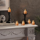 6Pack Glass Flickering Flameless Candles with Remote, 2"X3" Real Wax Votive Candles Battery Operated, Small Electric LED Candles for Wedding Home Decor, w/4 Timers+2 Lighting Modes [Gold] by GreenHaven Gardens