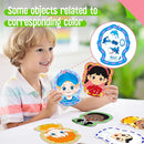 9 Pieces Happy Face Lacing Cards, 9 Double Sided Color Sewing Cards with 9 Colorful Laces, Educational & Learning Activity Games, Imagination Development Lacing Toys for Preschoolers, Kids by TinyTreasures Baby Boutique