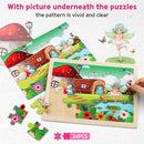 SYNARRY Large Unicorn Mermaid Princess Fairy Wooden Kids Puzzles 4 in 1 Gift Box(12.2 * 9.4 in) - FSC Certified, Wood Puzzles for Kids Ages 4-6, Toys Gifts for 3 4 5 Year Old Toddlers Girls by TinyTreasures Baby Boutique