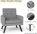 Kromax Mid-Century Modern Accent Chair Set of 2 for Living Room, 496 Lb. Weight Capacity, Dual Armrests, Comfy Extra Large Seat, Timeless Style Perfect for Reading & Relaxing, Light Grey by CozyNest Decor