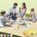 ZAZE Extra Large Picnic Blankets, 80''x80'' Washable Waterproof Foldable Oversized Compact Picnic Mat for Spring Summer Blanket Beach, Camping on Grass (Yellow and White) by TinyTreasures Baby Boutique