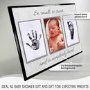 Baby Hand and Footprint Kit with Photo & Birth Details, Inkless Hand and Footprint Kit, Newborn Keepsake Plaque, Baby Shower Gifts (STYLE 2 (Baby Shower) (So Small, So Sweet)) by TinyTreasures Baby Boutique