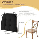 Non Slip Chair Cushions for Dining Chairs Set of 4 Kitchen Chair Cushions 18"x18"x3" Turfted Chair Pads Comfortable and Soft Seat Cushion with Ties, Black by CozyNest Decor