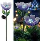Solar Lights Outdoor Garden, 2 Pack Solar Powered Metal Flowers LED Breathing Light Waterproof,Solar Flowers for Outside Patio Lamp,Garden Gifts for Women,Landscape Lighting,Yard Pathway Decor by GreenHaven Gardens