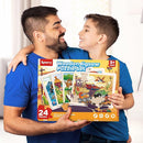 SYNARRY Large Wooden Monster Truck Puzzles for Kids Gift Box(12.2*9.4 in) - FSC Certified, 24 Piece Puzzles for Toddlers 3-5, Wood Puzzle for Kids Ages 4-6, Toys Gifts for 3 4 5 6 Year Old Boys Girls by TinyTreasures Baby Boutique