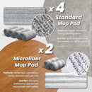 Mop and Bucket Set, Flat Microfiber Mops for Floor Cleaning, Wall Cleaner Mop and Bucket System with Wringer, Wet and Dry Use by CozyNest Decor