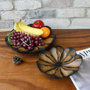 AeraVida 8-Inch Handmade Mango Wood Lotus Blossom Plate Tray | Decorative Carved Wooden Bowl for Tabletop, Entryway or Kitchen | Rustic Boho Accent Dish for Home Décor or Gifting by CozyNest Decor