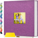 popotop Photo Album Self Adhesive with Picture Display Window,40 Pages DIY Scrapbooking Supplies Kit for 4x6 8x10 Picture,Linen Cover Memory Book for Baby Wedding, with Scraper and Metallic Pen by TinyTreasures Baby Boutique