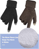 Geyoga 2 Pairs Women's Winter Touch Screen Gloves Soft Warm Fleece Lined Knit Elastic Cuff Winter Texting Gloves by TinyTreasures Baby Boutique