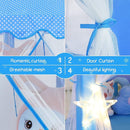 Sumbababy Princess Castle Tent for Girls Fairy Play Tents for Kids Blue Hexagon Playhouse with Fairy Star Lights Toys for Children or Toddlers Indoor or Outdoor Games (Blue Princess Tent) by TinyTreasures Baby Boutique
