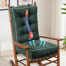 YZ HOME Rocking Chair Cushion, Set of Thicken Seat & Back Chair Cushions with Memory Foam, Non-Slip Chair Pad with Ties for for Indoor&Outdoor Rocker, Dark Green, 28 * 18 * 5/18x18x5 by CozyNest Decor