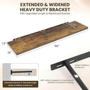 55" Floating Shelves for Wall, 12" Deep Slim Rustic Brown Floating Shelves, Wall-Mounted Shelves for Bedroom, Living Room, Kitchen, Bathroom - Set of 2 by CozyNest Decor