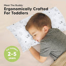 Toddler Pillow with Pillowcase - 10x18 My Little Dreamy Kids Travel Bed Pillows for Sleeping, Organic Cotton Small Pillowcase, Soft & Breathable, Machine Washable, Toddlers 2-5 Years Old (KeaFriends) by TinyTreasures Baby Boutique