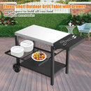 Grill Cart, Outdoor Grill Table, Pizza Oven Stand, Three-Shelf BBQ Table, Movable Dining Cart with Drawer, Fits for Ninja Woodfire Grill, Blackstone Griddle,Tabletop Grill by CozyNest Decor