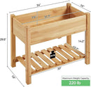 Yaheetech 34x18x30in Horticulture Raised Garden Bed Planter Box with Legs & Storage Shelf Wooden Elevated Vegetable Growing Bed for Flowers, Plants, Backyard, Patio, Balcony, Light Brown by GreenHaven Gardens
