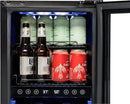 Newair 15" Wine and Beverage Refrigerator 9 Bottle and 48 Can Capacity, Beverage Cooler in Stainless Steel, Built-in or Freestanding Dual Zone Drink Fridge with Triple-Pane Glass Door by CozyNest Decor