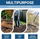 57 Inch Heavy Duty Garden Rake with Blue Fiberglass Handle - 14-Tooth Metal Yard Rake for Gardening, Farming, and Yard Work - Durable Hard Rakes for Heavy Duty Use by GreenHaven Gardens