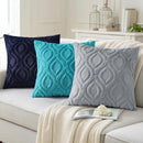 decorUhome Fall Throw Pillow Covers 12x20 Inch Set of 2, Soft Plush Decorative Faux Fur Blue Grey Solid Couch Pillow Covers, Accent Farmhouse Neutral Lumbar Euro Pillow Cases for Sofa Bed Living Room by CozyNest Decor