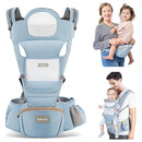 Baby Carrier with Hip Seat,Ergonomic M Position 6in1 Baby Carrier Newborn to Toddler,Head Support and Breathable Mesh Newborn Carrier,Adjustable Baby Holder Carrier for Dad&Mom-Blue by TinyTreasures Baby Boutique