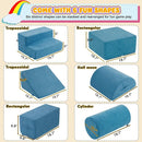 Jela Foam Blocks - Soft Play Equipment with 6 Luxury Miss Fabric Climbing Blocks for Toddlers, Babies & Kids - Lightweight Climb & Crawl Playset by TinyTreasures Baby Boutique