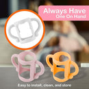 (3-Pack) Bottle Handles for Dr Brown Baby Bottles with Easy Grip Handles to Hold Their Own Bottle - BPA-Free Soft Silicone (White Pink Orange) by TinyTreasures Baby Boutique