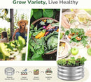 GreatBuddy 2x2x1 ft Round Galvanized Raised Garden Bed, Easy-Assembly Raised Bed with Anti-Cut Gloves & Tools, Rust-Proof Garden Bed for Outdoor, Vegetables, Herbs, Small Trees, Silver by GreenHaven Gardens
