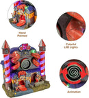Carnival Funhouse Clown Theme Spooky Halloween Village Multi-Color LED Lights, Motion and Music 9.25" x 5.75" x 9.5" by CozyNest Decor