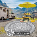 Pauwer Waterproof Outdoor Rug 8ft, Reversible Plastic Straw Patio Camping Rug, Indoor Outdoor RV Mat Carpet for Deck, Camper, Porch, Balcony, Backyard, Picnic, Floral Grey by GreenHaven Gardens