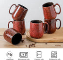 Hasense Coffee Mugs Set of 6, 15 Ounce Ceramic Coffee Cups Set with Handle,Porcelain Tea Mug for Kitchen, Red Cup for Tea,Cocoa,Dishwasher and Microwave Safe