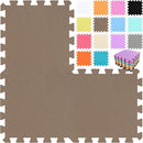 qqpp EVA Rubber 18 Tiles Interlocking Puzzle Foam Floor Mats - Baby Play Mat for Playing | Exercise Mat for Home Workout. Brown. QC-Fb18N by TinyTreasures Baby Boutique