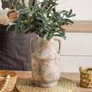 Mitt&Ditt Ceramic Flower Vase with Handles, 11 inch Tall Vase for Centerpieces, Large Decorative Terracotta Vases, Farmhouse Rustic Vases for Home Decor, Living Room, Table, Neutral by CozyNest Decor