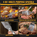 BBQ Grilling Accessories, 16-Inch Stainless Steel BBQ Grill Tools Set for Men, Heavy Duty Grilling Accessories Kit for Camping, Kitchen, Extra Thick Barbecue Utensil by GreenHaven Gardens
