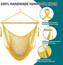 JoyView Hammock Chair with Spreader Bar Caribbean Hammock Swing Chair 300 LBS Weight Capacity XL Rope Hanging Chair for Outdoor Indoor Garden Yard - Yellow by GreenHaven Gardens