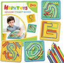 Sensory Activity Board for Kids & Toddlers: Double-Sided Fidget Board Toys with Storage Bag for Stress, Anxiety, ADHD & Autism | Tactile Sensory Toys for 3 4 5 6 Year Old Boys & Girls (2PCS) by TinyTreasures Baby Boutique