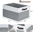 Criusia Closet Organizers and Storage Baskets - 6 Pack Shelf Organizer Bins with Handles - Clothes Storage Bins for Bedroom Nursery Home Closet Organization - Blanket Toy Storage Organizer by TinyTreasures Baby Boutique
