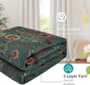 Boho Throw Blanket for Bed - 100% Pure Cotton Ultra Soft Rustic Quilt - Farmhouse Decor Bed Blankets, All Season Rustic Throw for Sofa Couch Chair(60''×80'', Floral) by CozyNest Decor